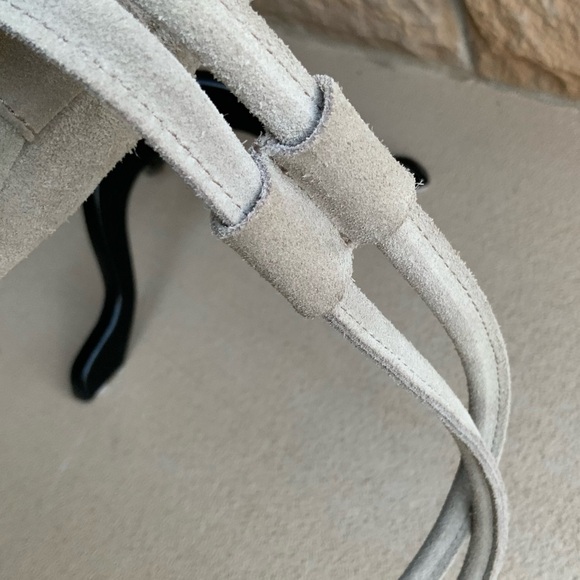 MONSERAT DE LUCCA Perforated Leather Suede Light Grey Small Backpack LIKE NEW - Picture 14 of 16